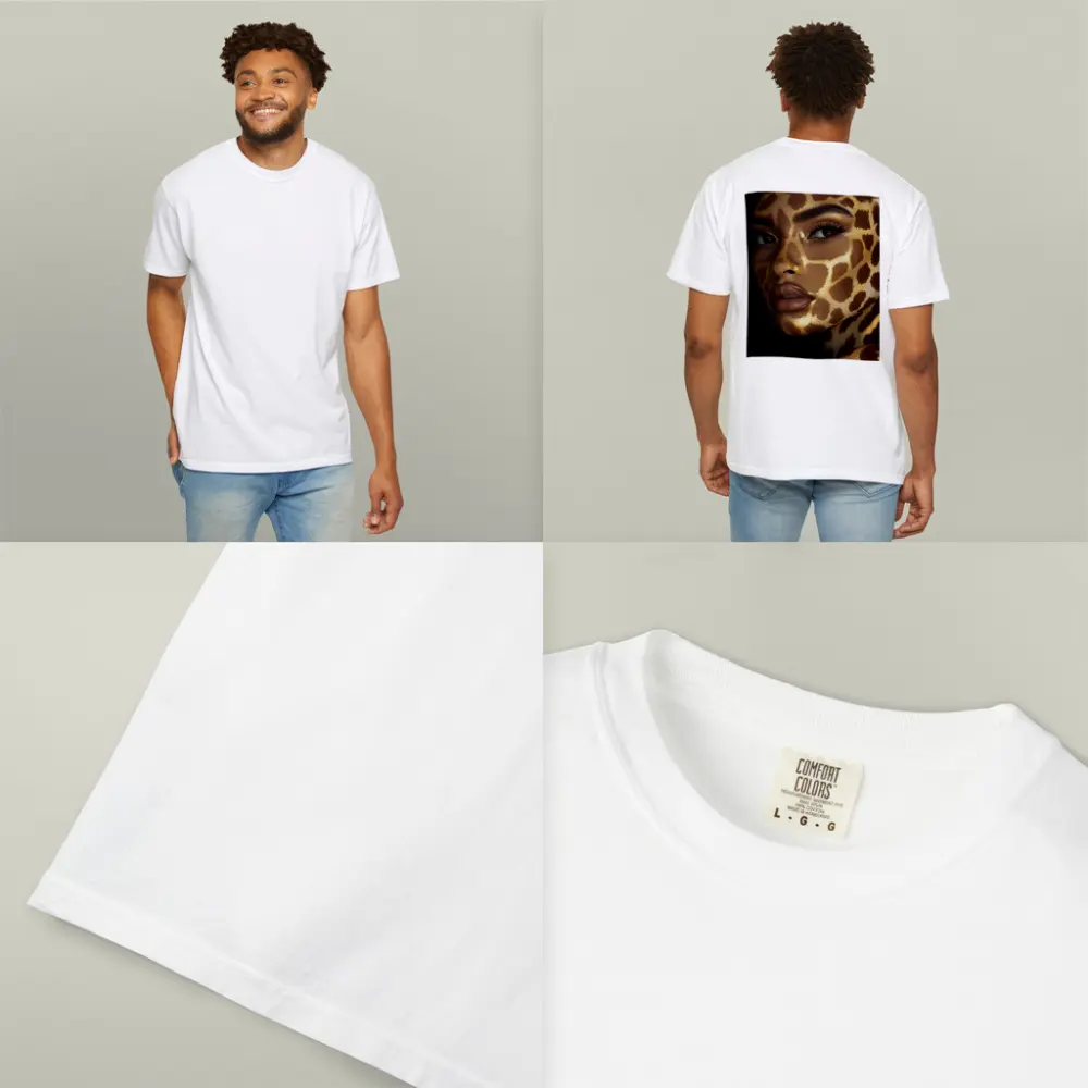 Woman Face Giraffe Pattern Gold Body Art – T-Shirts