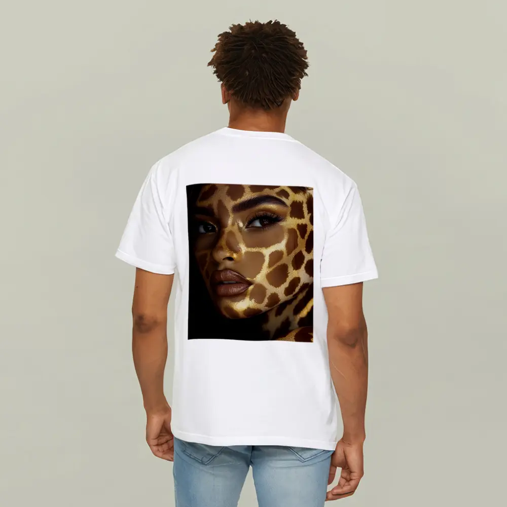 Woman Face Giraffe Pattern Gold Body Art – T-Shirts