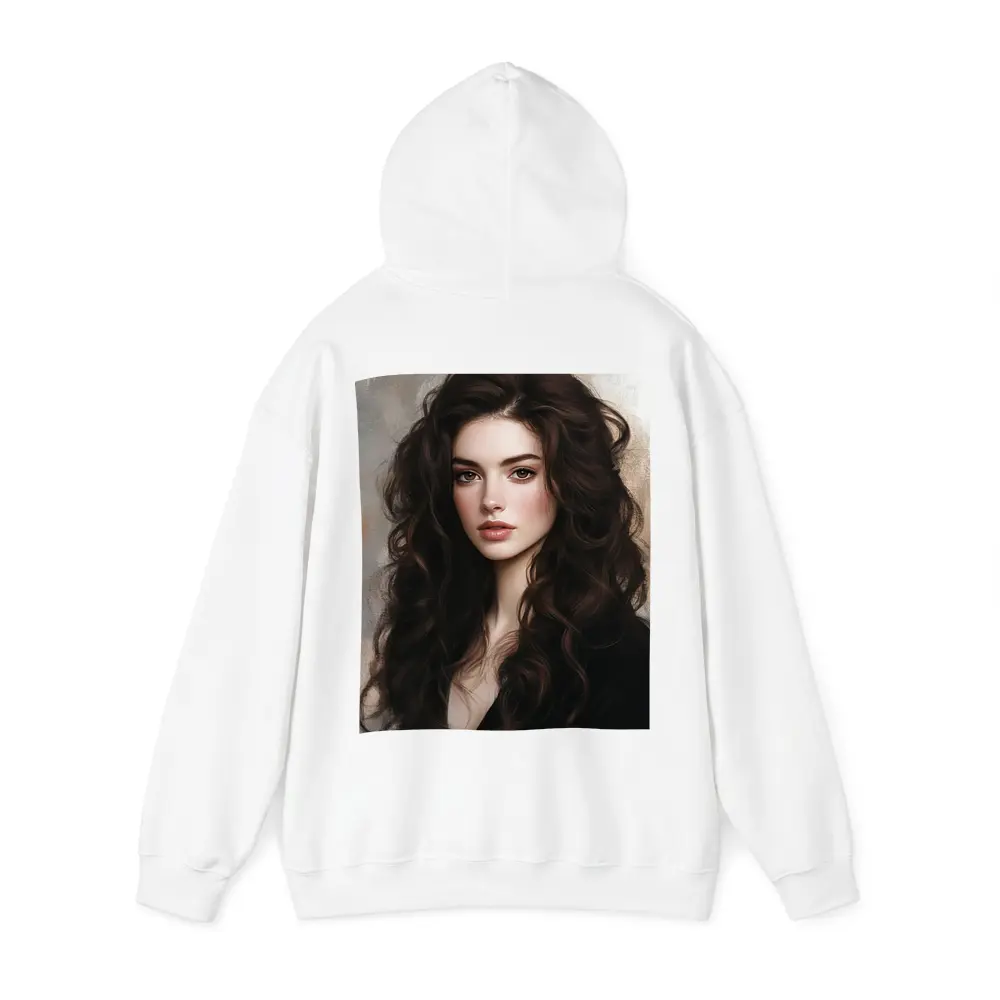 Dark Hair Woman Portrait Digital Art Painting – Hoodies