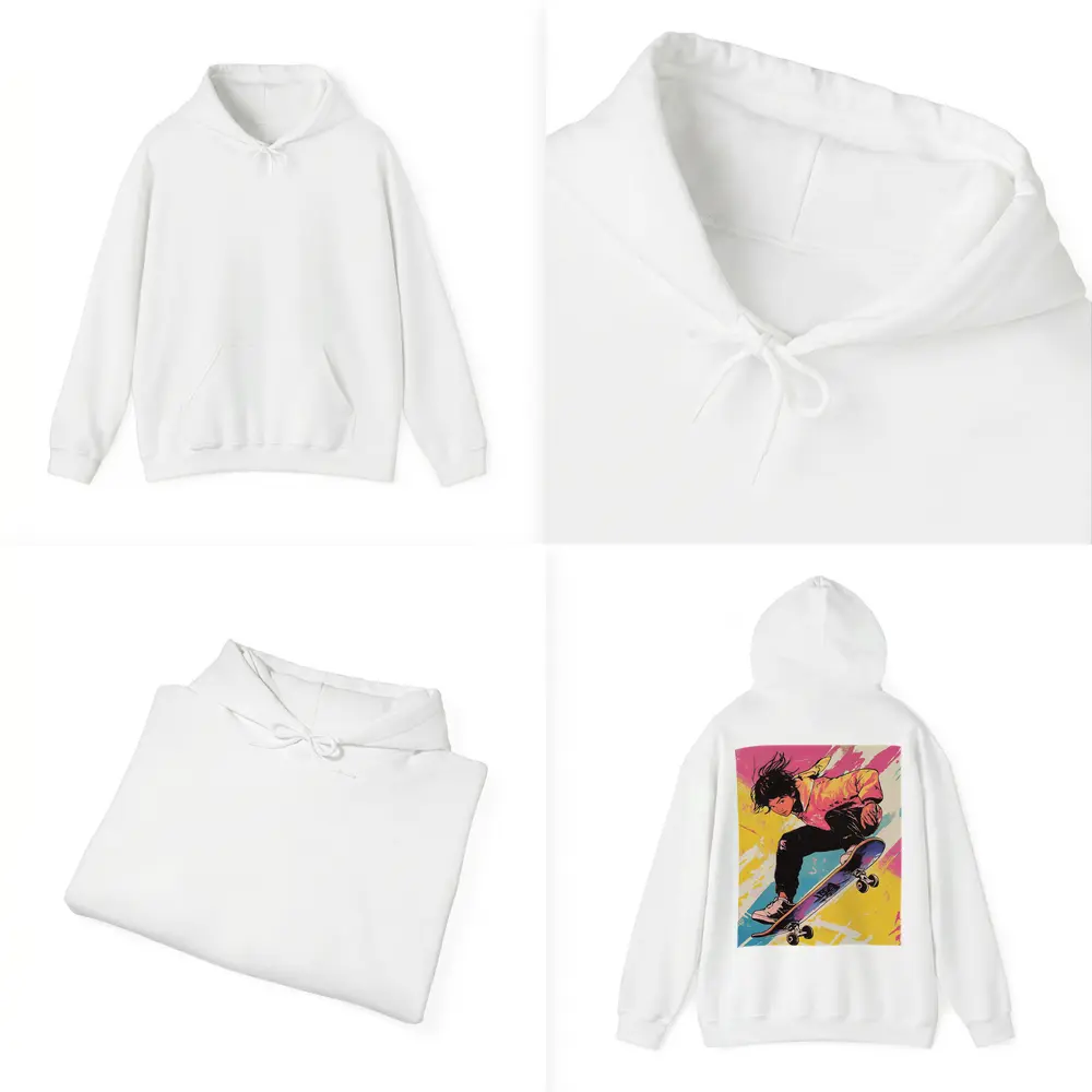 Anime Skater Girl Pop Art Bold Colors – Hoodies