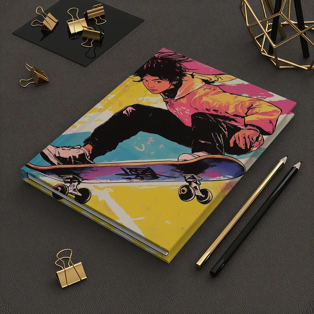 Anime Skater Girl Pop Art Bold Colors – Notebooks