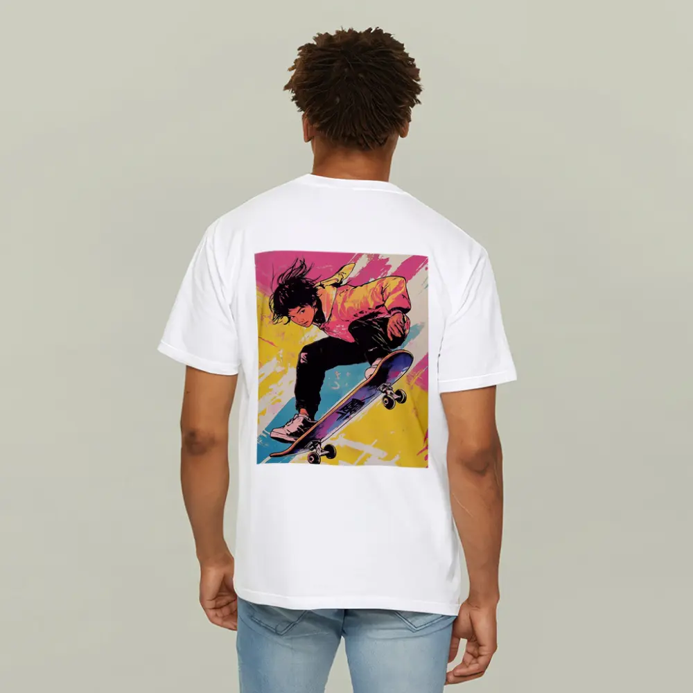 Anime Skater Girl Pop Art Bold Colors – T-Shirts