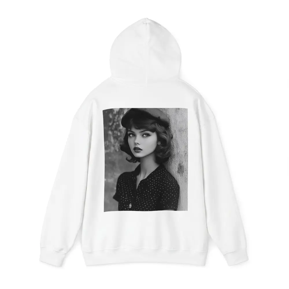 Retro Woman Portrait Black And White Photography – Hoodies
