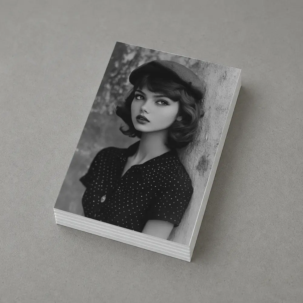 Retro Woman Portrait Black And White Photography – Postcards