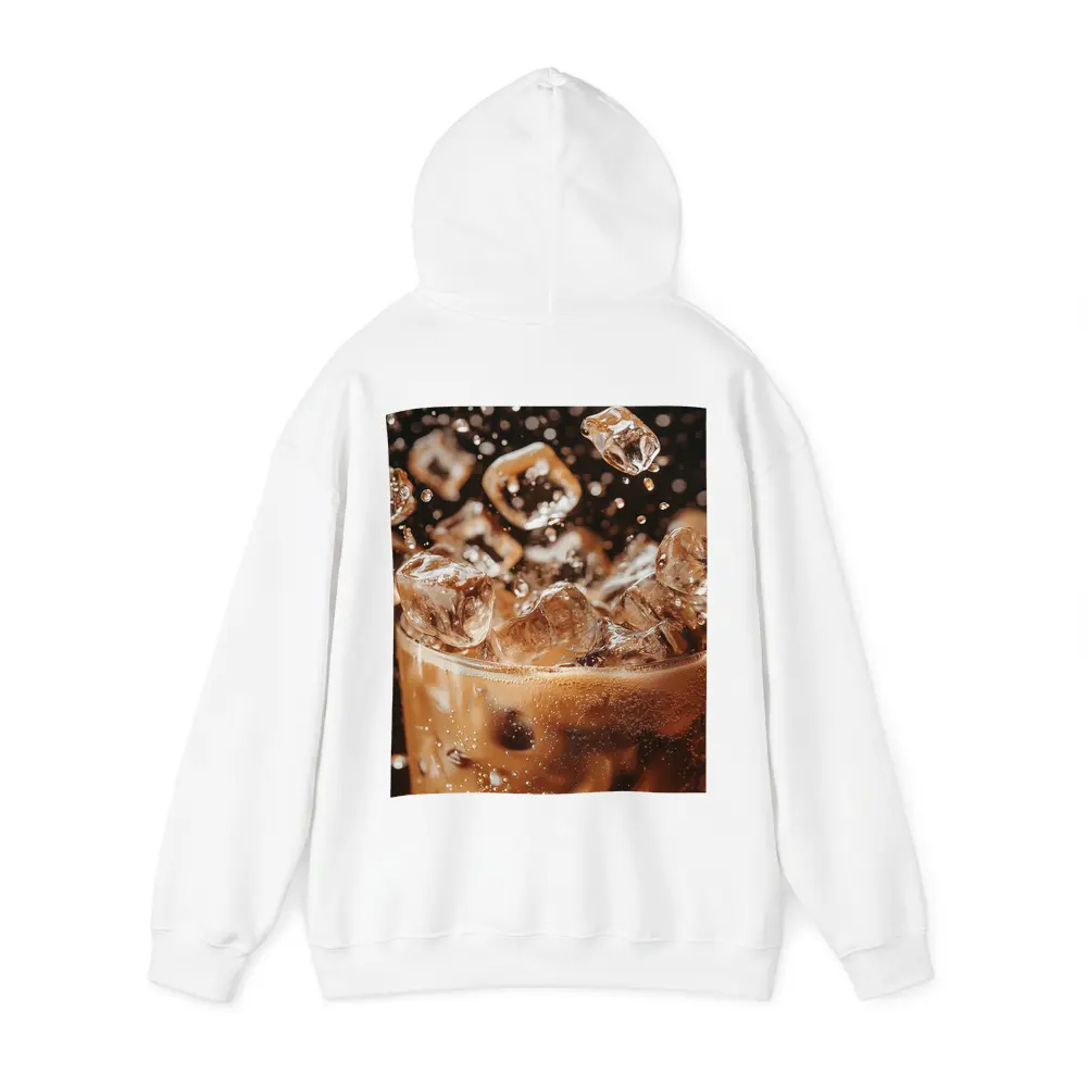 Iced Coffee Glass Ice Cubes Dark Background – Hoodies