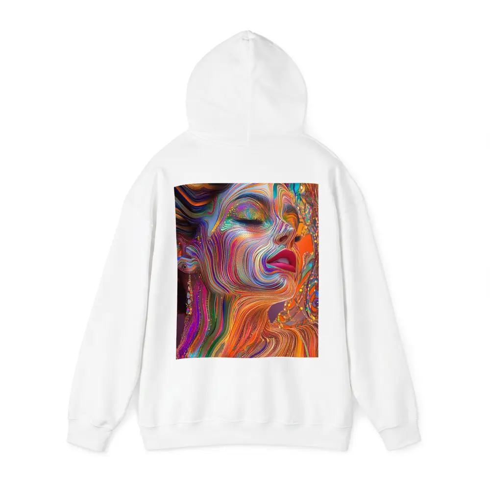Colorful Swirling Paint Woman Face Art – Hoodies