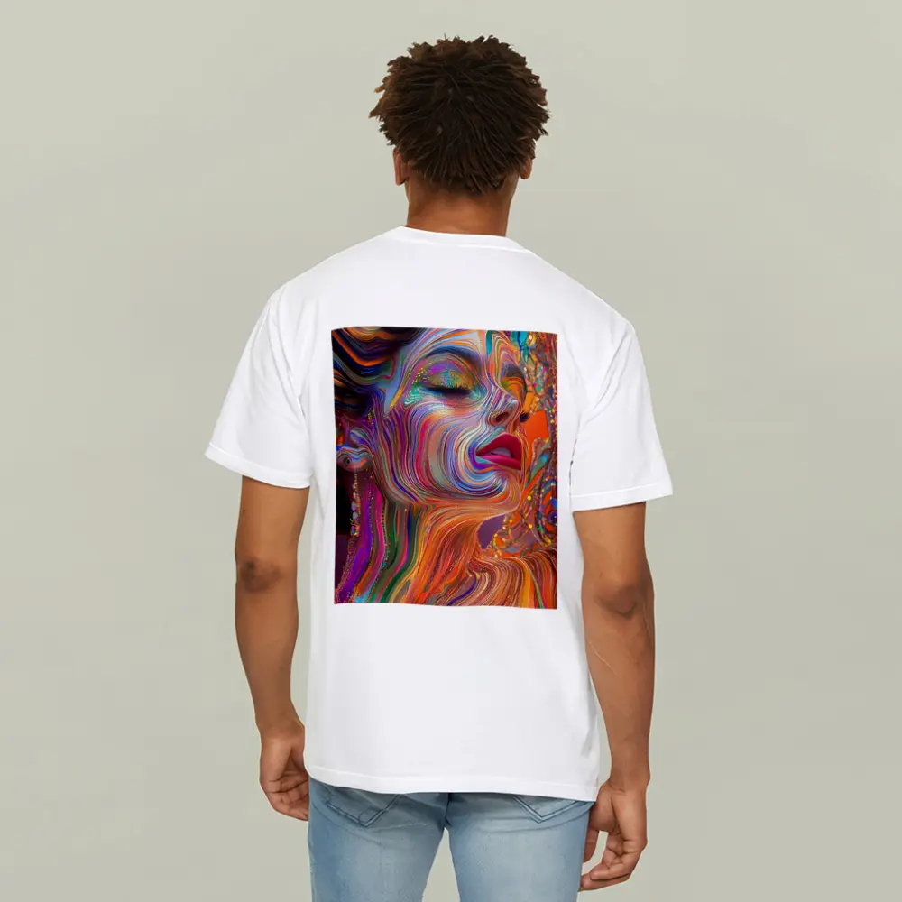 Colorful Swirling Paint Woman Face Art – T-Shirts