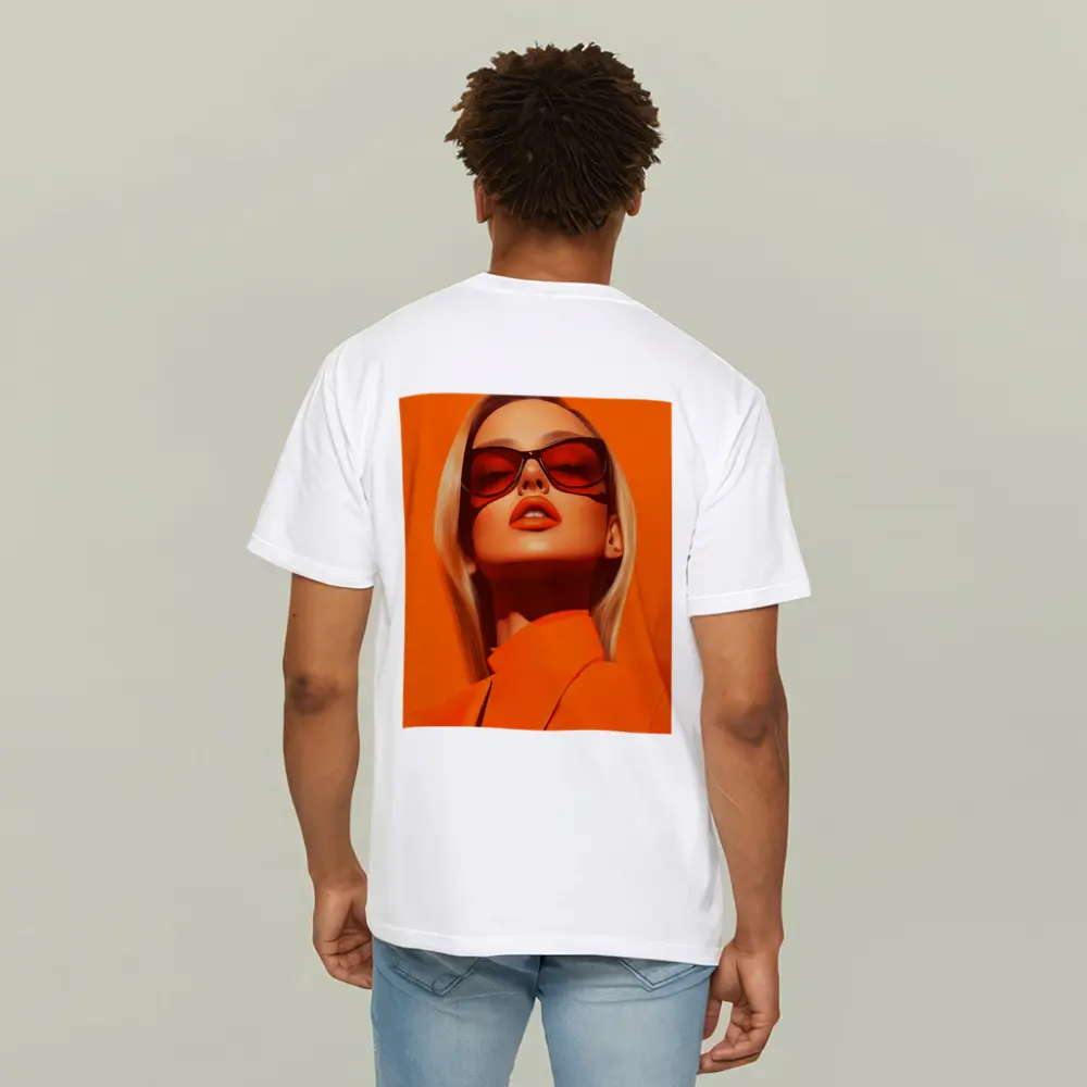 Blonde Woman Orange Sunglasses Bold Fashion – T-Shirts