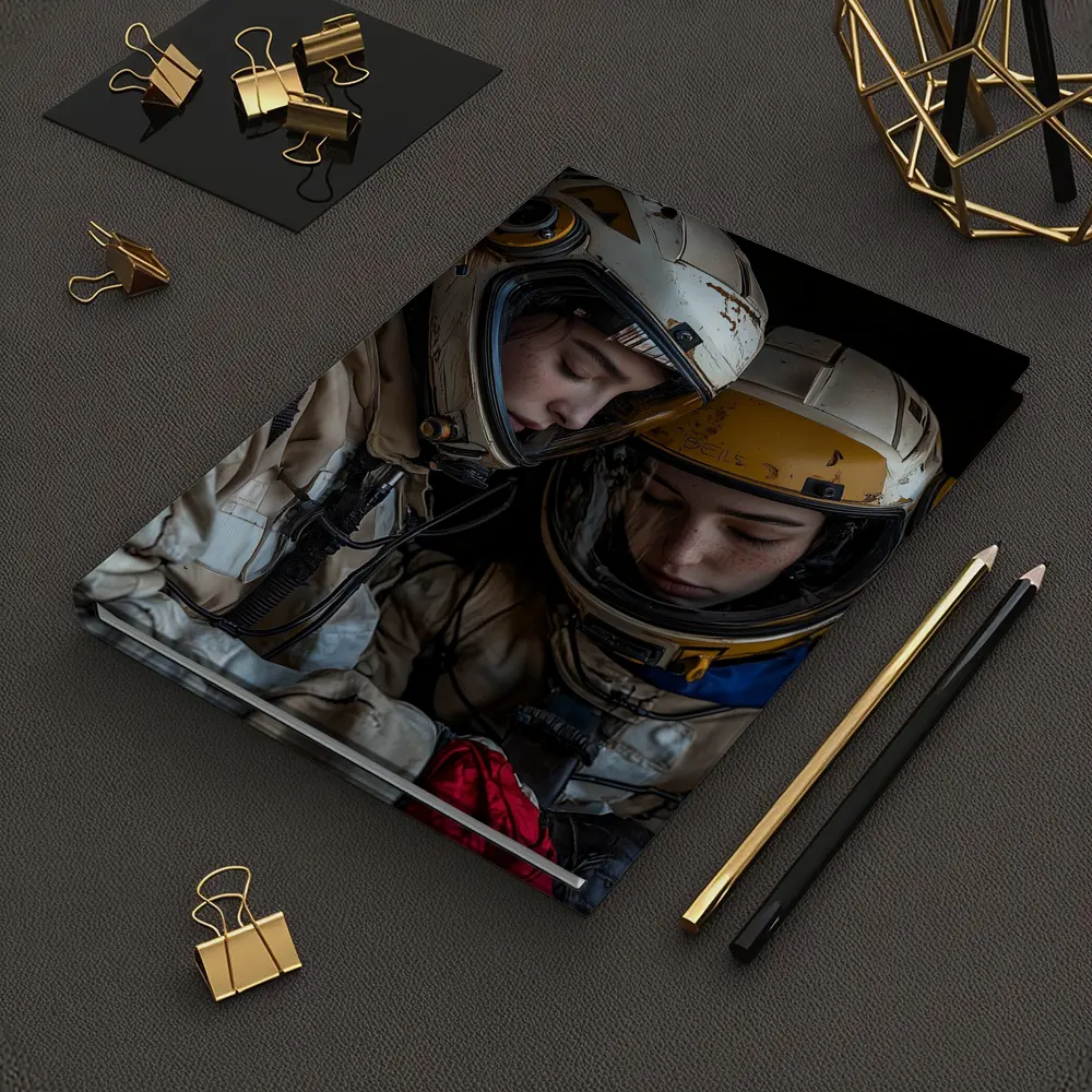 Two Astronauts In Worn Space Suits – Notebooks