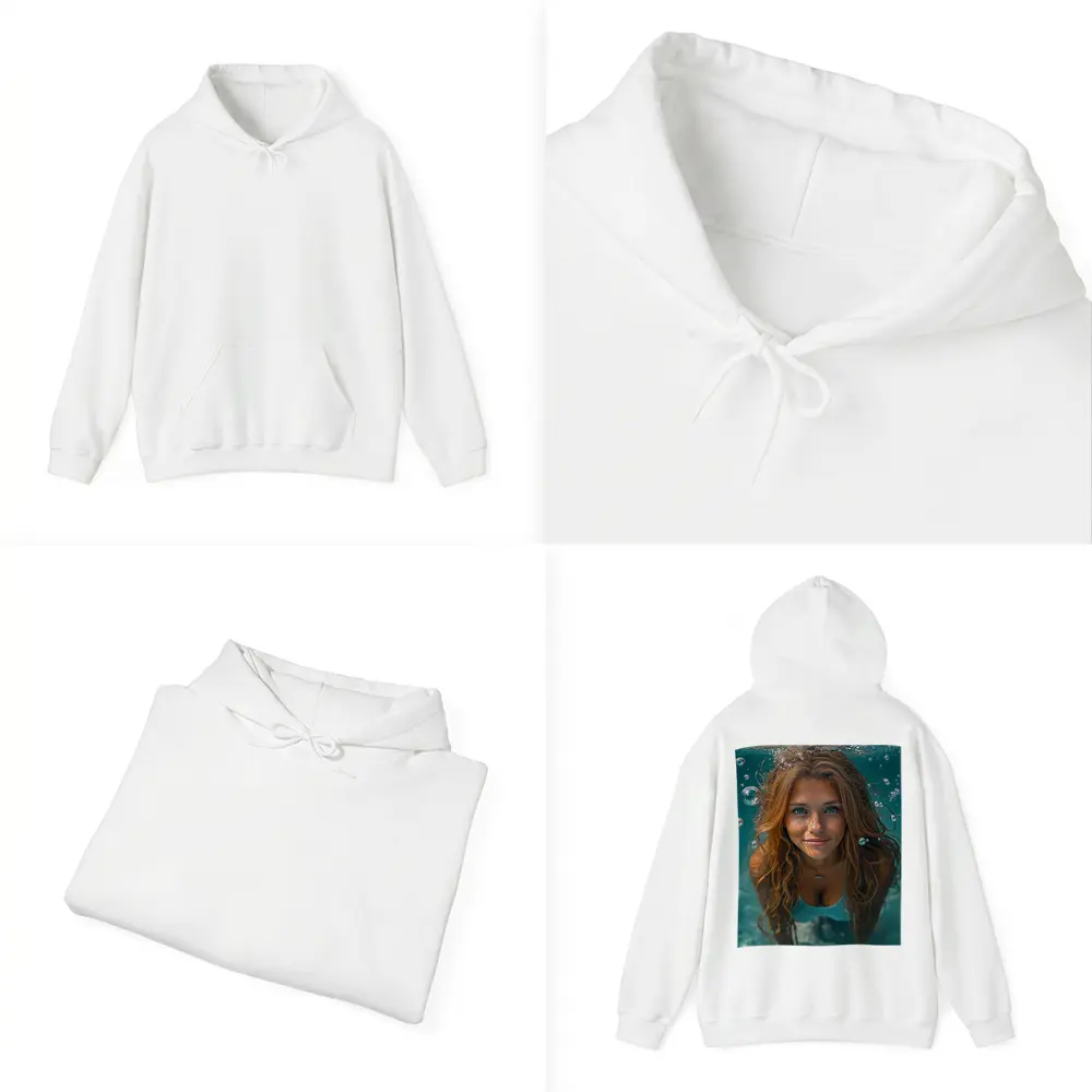 Young Woman Swimming Underwater Blue Pool – Hoodies