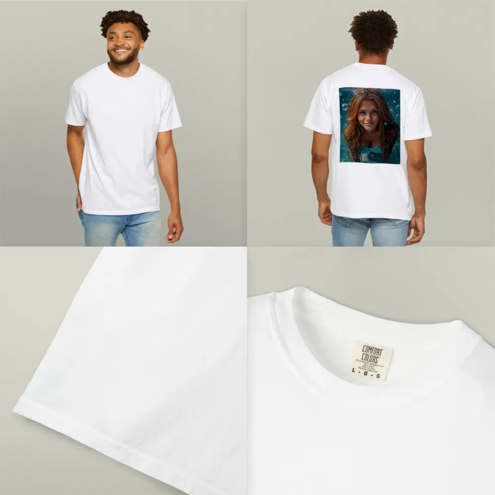 Young Woman Swimming Underwater Blue Pool – T-Shirts