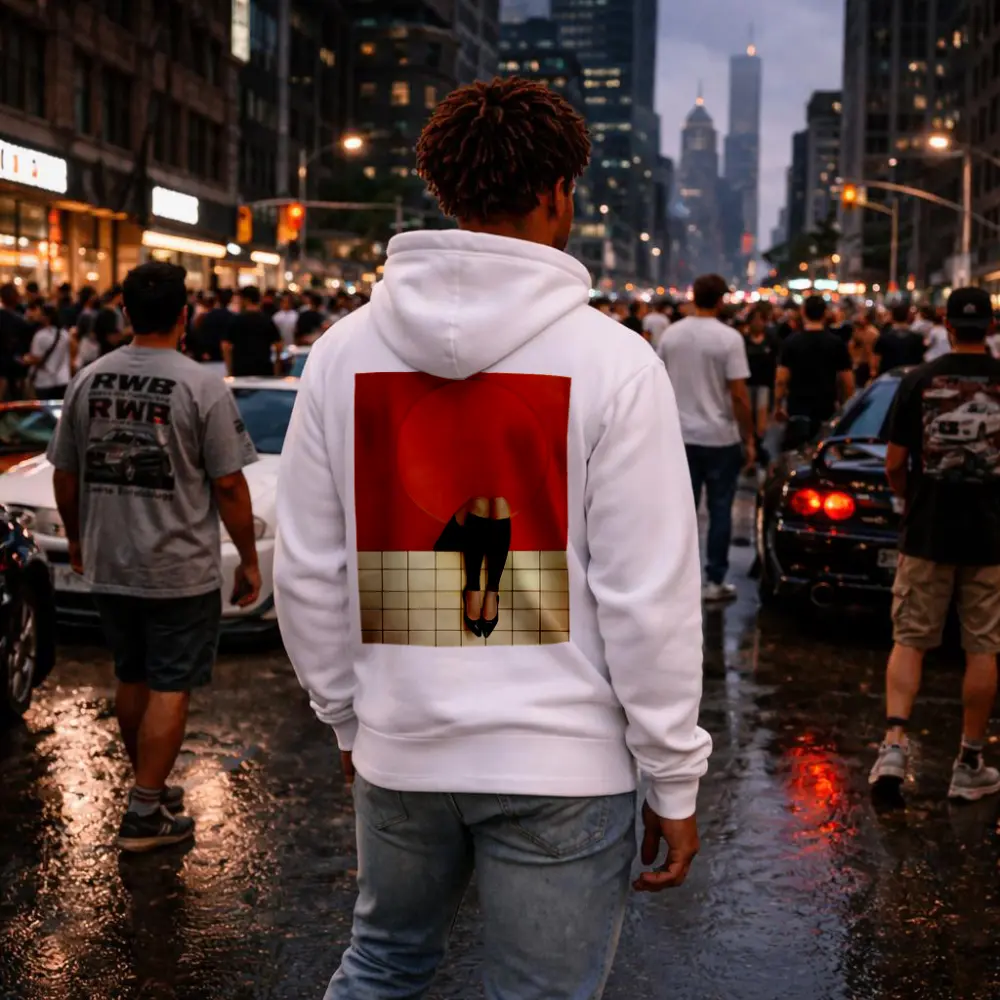 Woman Legs Red Wall Circle Geometric – Hoodies