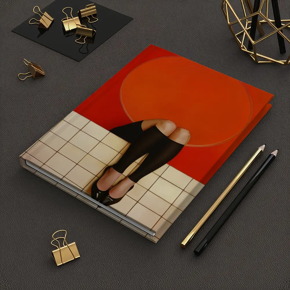 Woman Legs Red Wall Circle Geometric – Notebooks