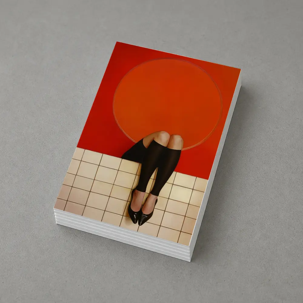 Woman Legs Red Wall Circle Geometric – Postcards