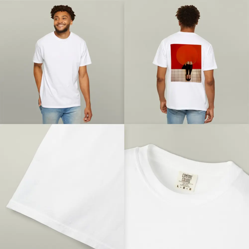 Woman Legs Red Wall Circle Geometric – T-Shirts