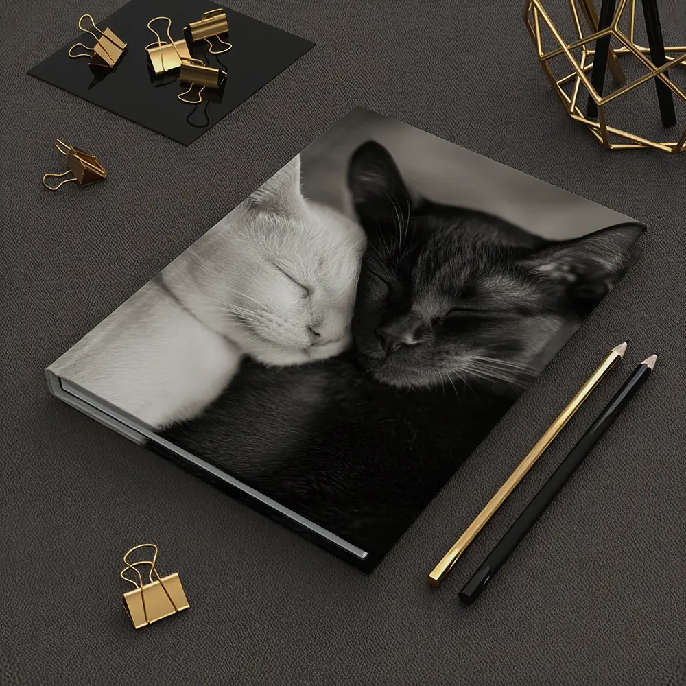 Black And White Cats Cuddling Together – Notebooks