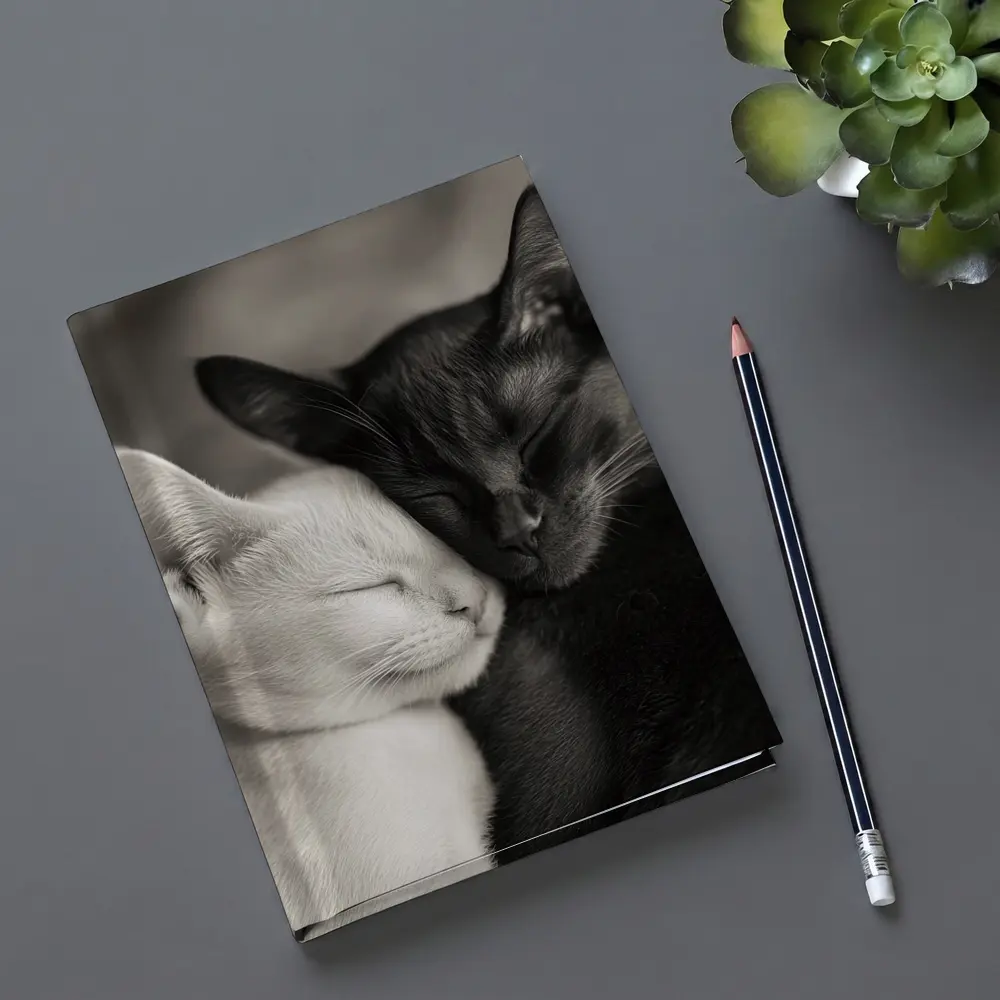 Black And White Cats Cuddling Together – Notebooks