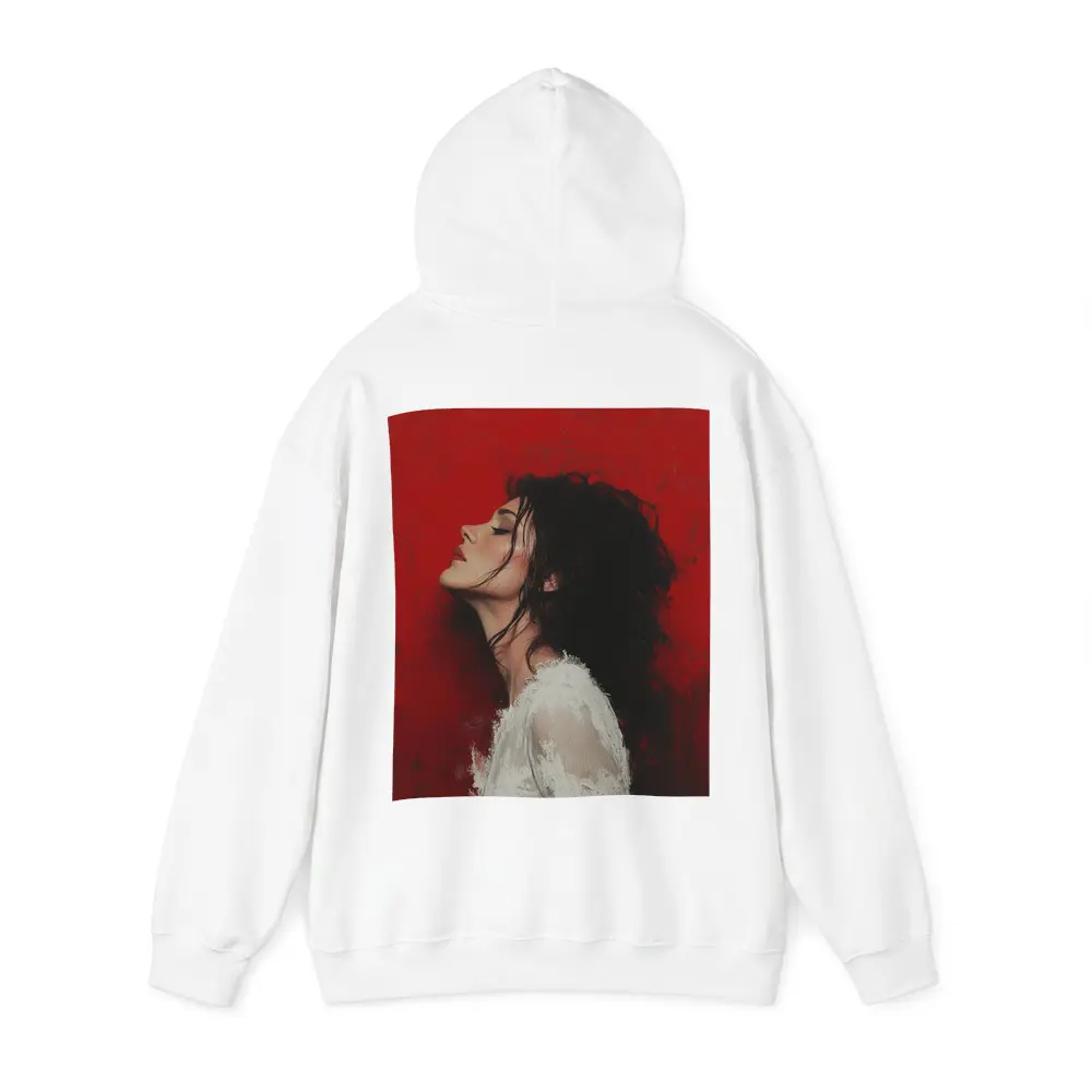 Woman Profile Portrait Red Abstract Background – Hoodies