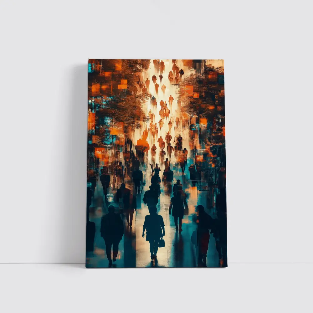 Urban Crowd Street Walk Abstract Art – Wall Art