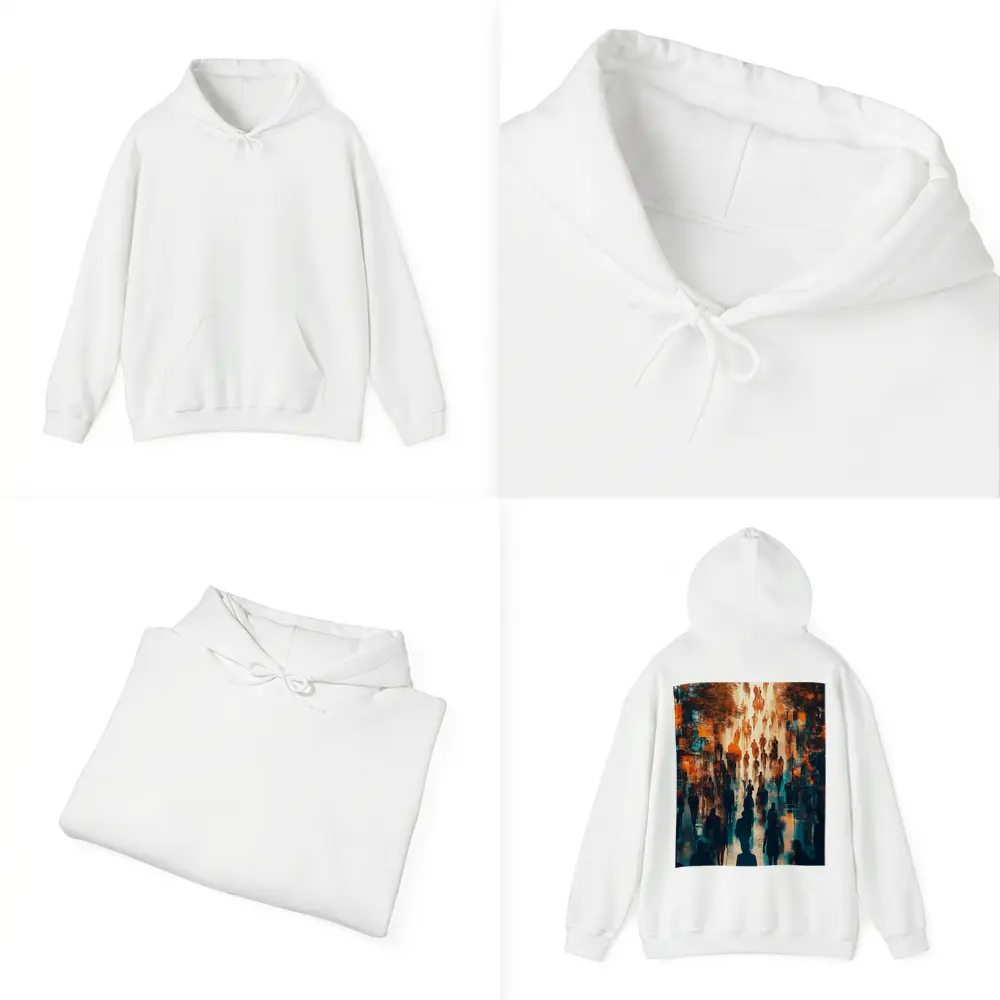 Urban Crowd Street Walk Abstract Art – Hoodies