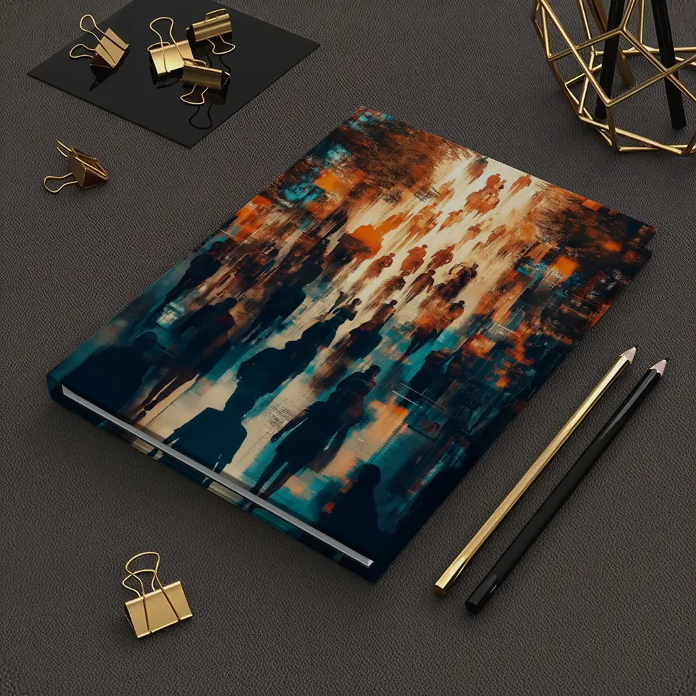 Urban Crowd Street Walk Abstract Art – Notebooks