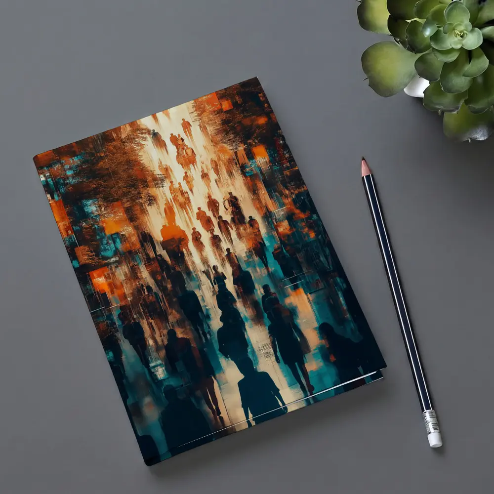 Urban Crowd Street Walk Abstract Art – Notebooks