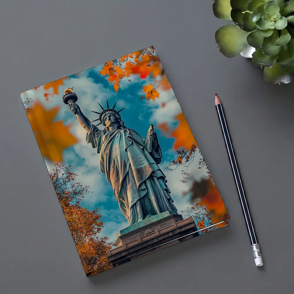 Statue of Liberty Autumn Foliage Sky – Notebooks