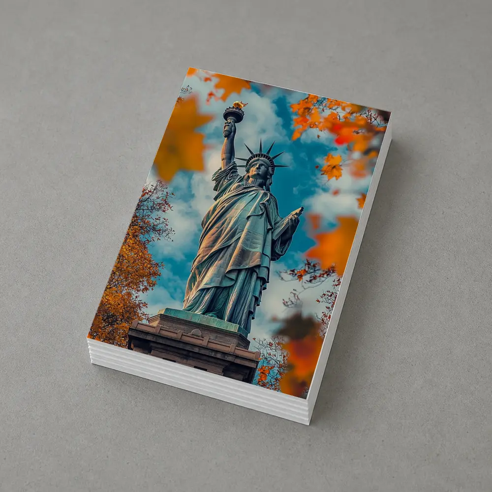 Statue of Liberty Autumn Foliage Sky – Postcards