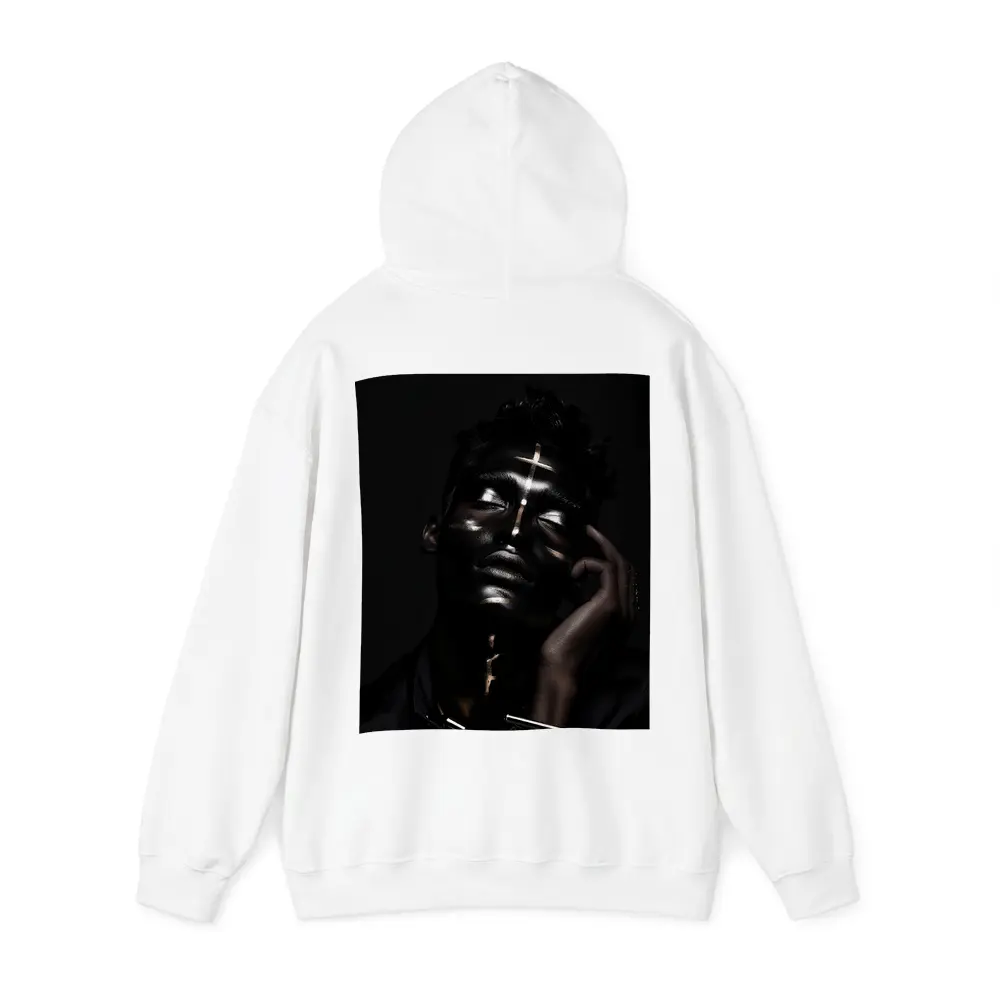 Dark Male Portrait Gold Light Rays – Hoodies