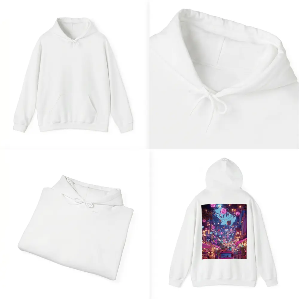 Neon Street Market Night Pink Van – Hoodies