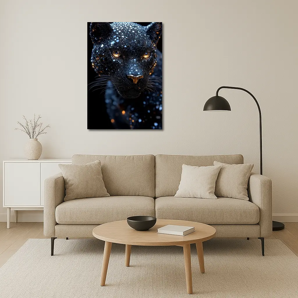 Black Panther Cosmic Glitter Dark Background – Wall Art