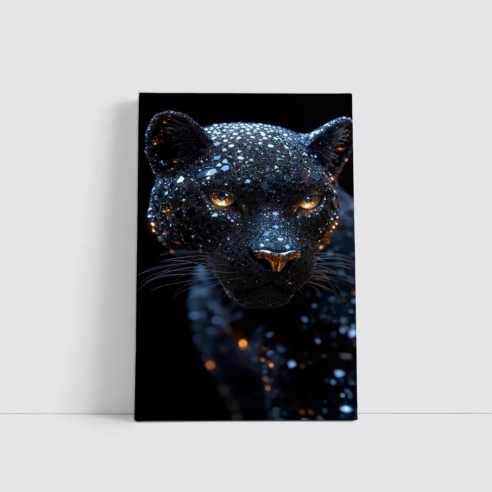 Black Panther Cosmic Glitter Dark Background – Wall Art