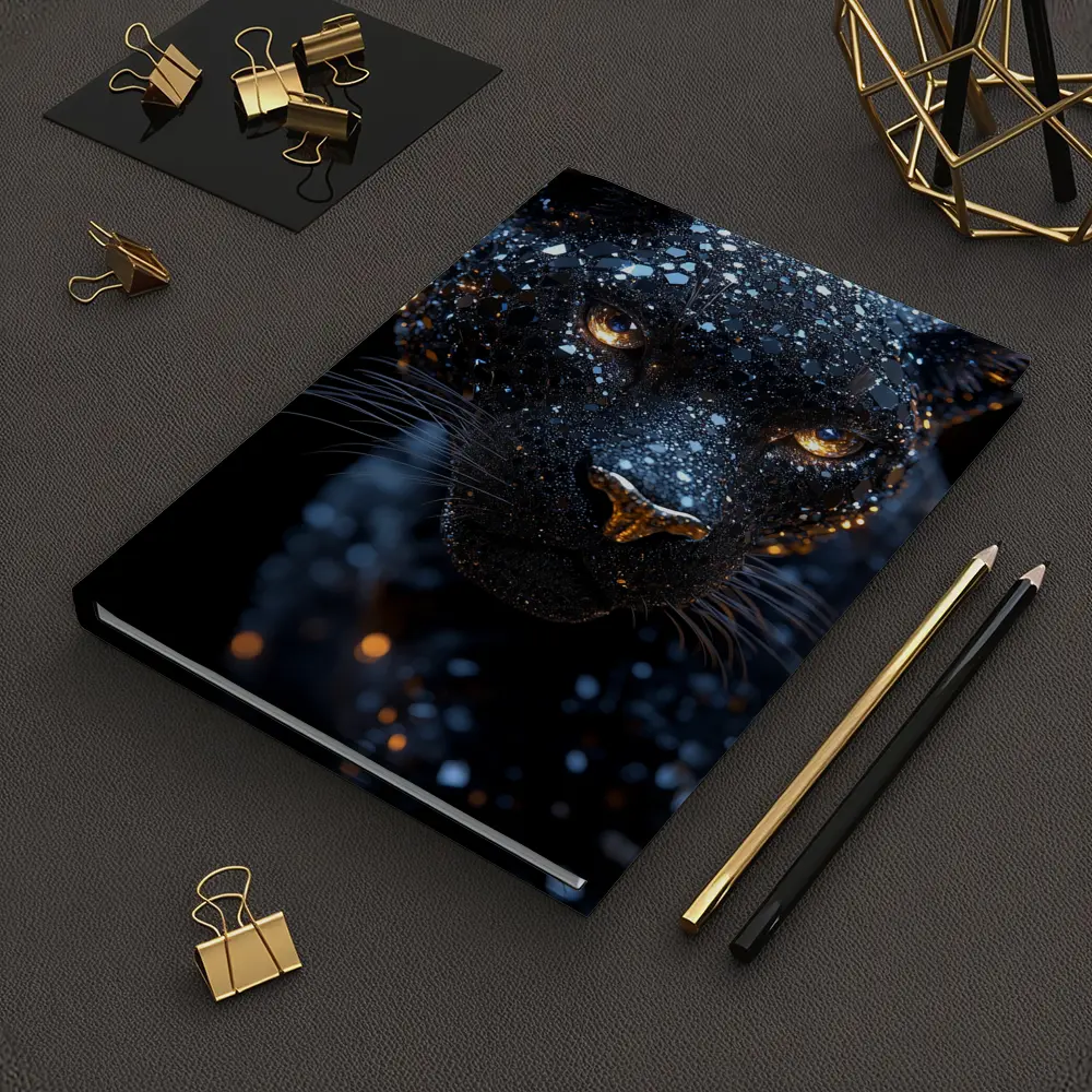 Black Panther Cosmic Glitter Dark Background – Notebooks
