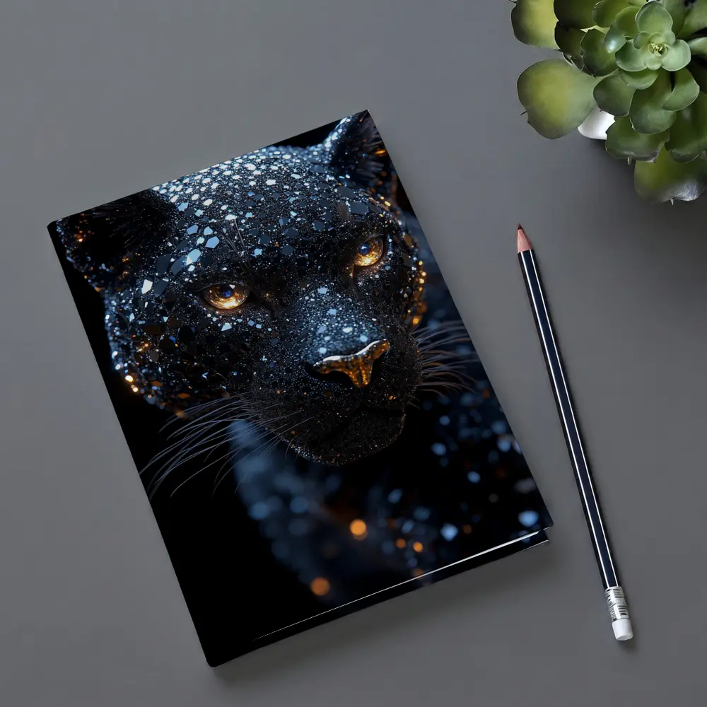 Black Panther Cosmic Glitter Dark Background – Notebooks