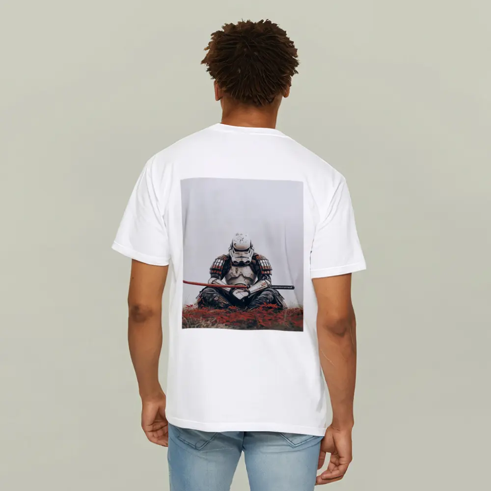 Samurai Stormtrooper Sitting Red Autumn Field – T-Shirts