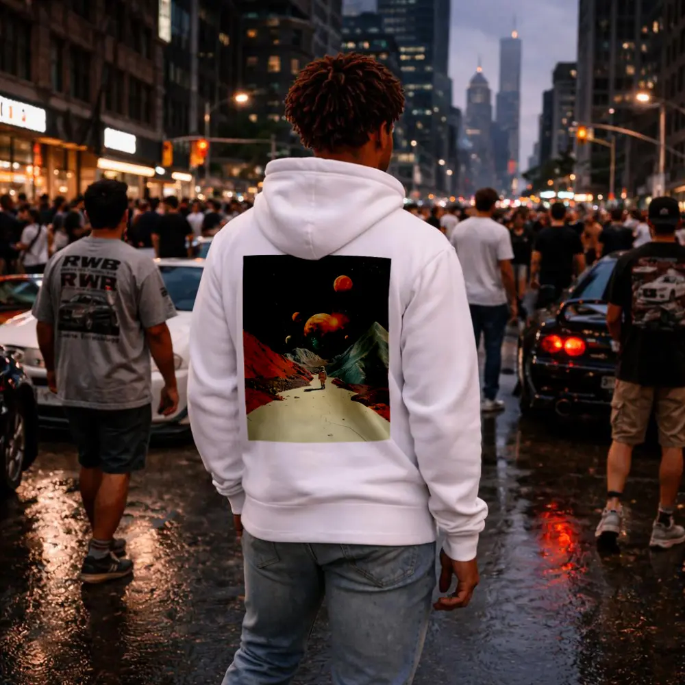Astronaut Walking Alien Planet Retro Space – Hoodies