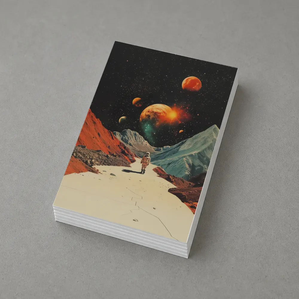 Astronaut Walking Alien Planet Retro Space – Postcards
