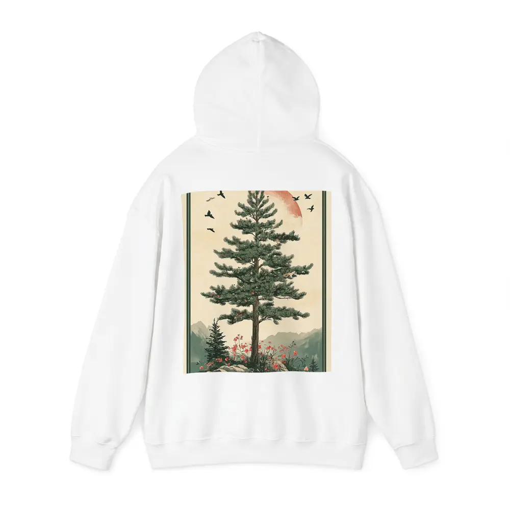 Pine Tree Mountain Landscape Japanese Minimal Art – Hoodies