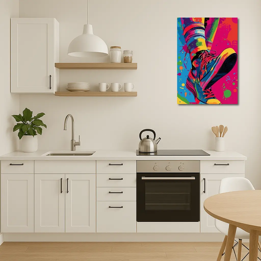 Colorful Sneakers Pop Art Paint Splatter – Wall Art