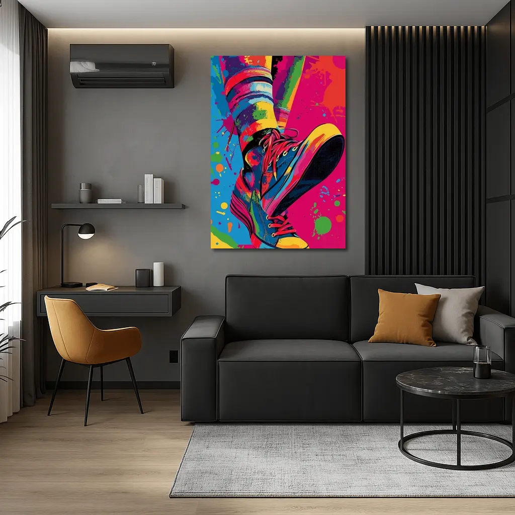 Colorful Sneakers Pop Art Paint Splatter – Wall Art
