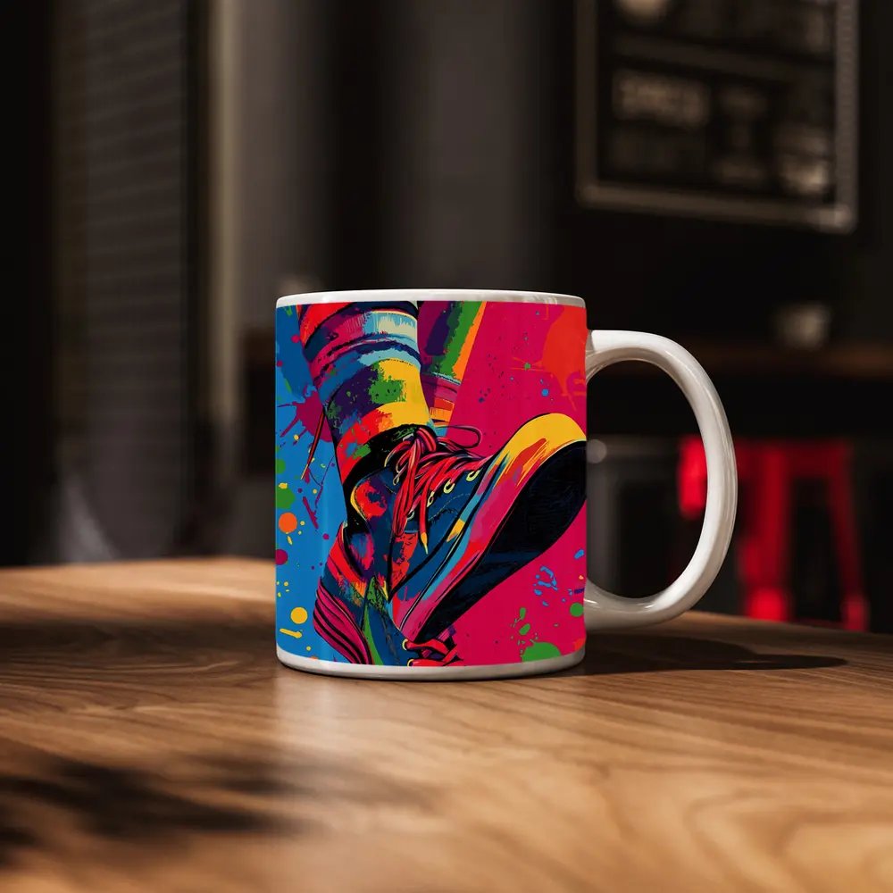 Colorful Sneakers Pop Art Paint Splatter – Mugs