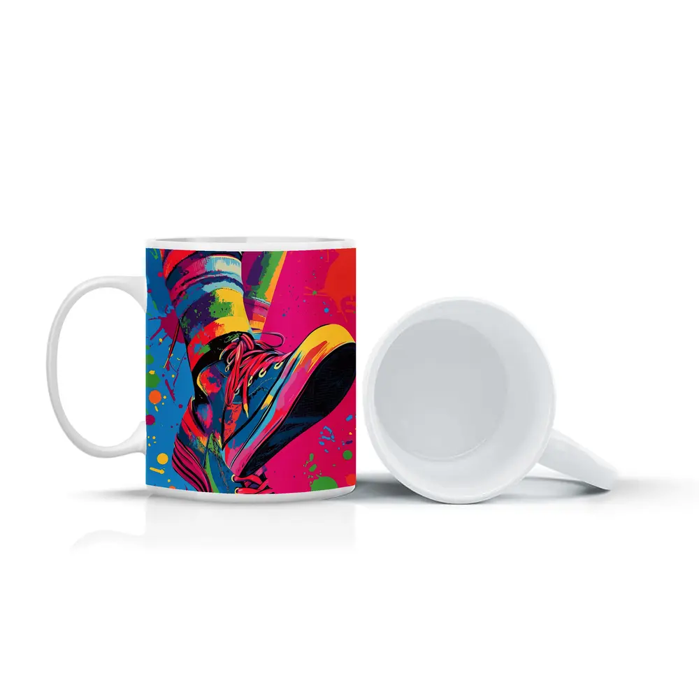 Colorful Sneakers Pop Art Paint Splatter – Mugs