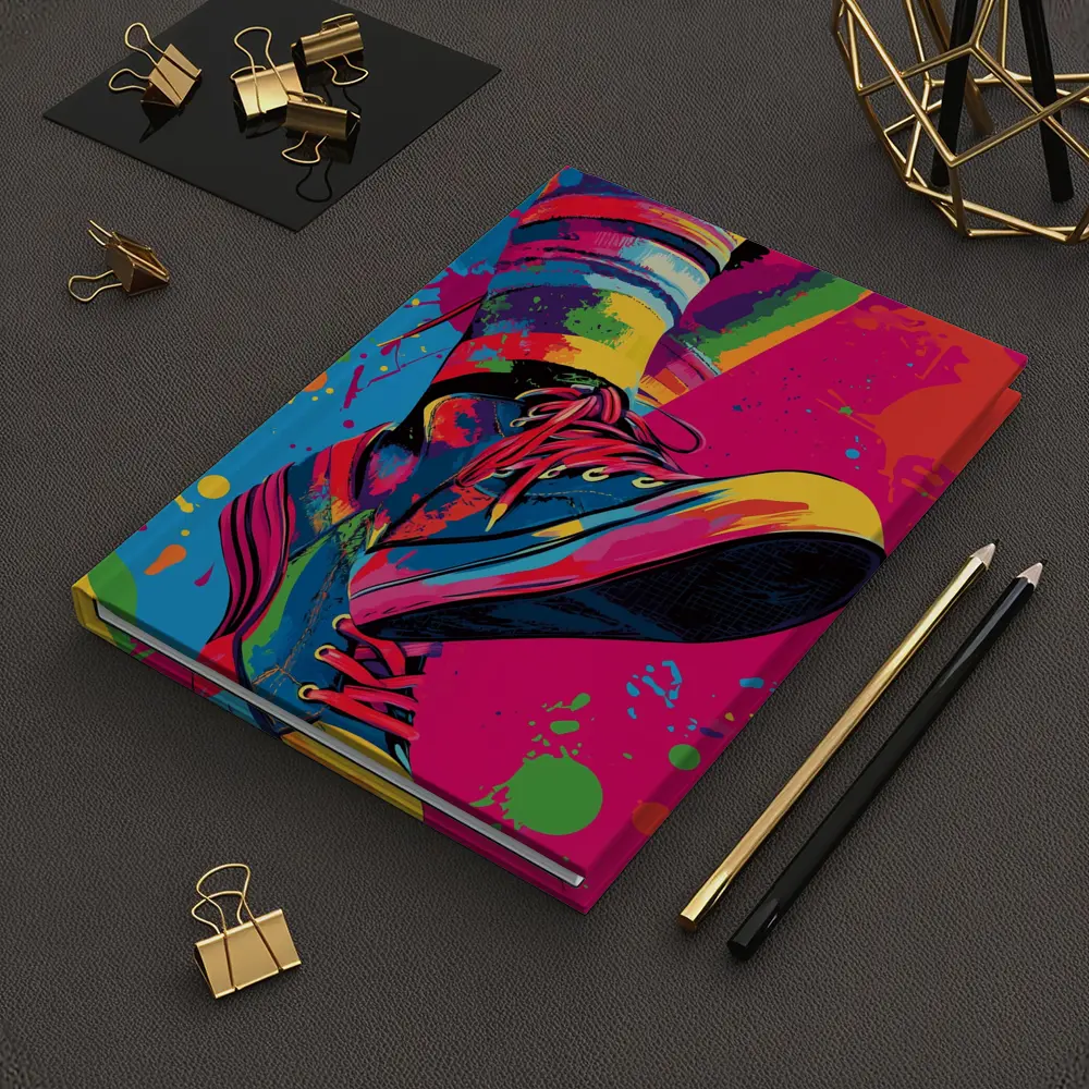 Colorful Sneakers Pop Art Paint Splatter – Notebooks