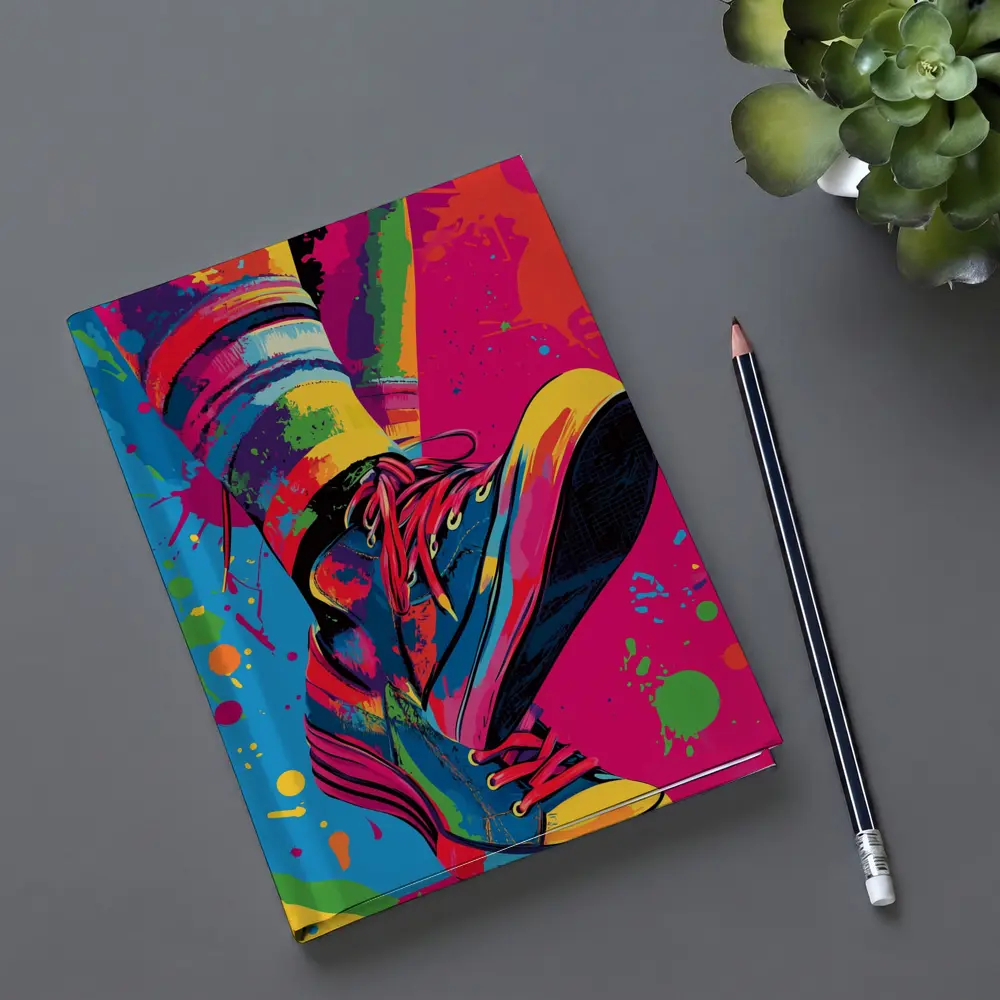 Colorful Sneakers Pop Art Paint Splatter – Notebooks