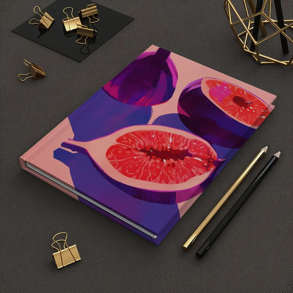 Purple Figs Still Life Pink Background – Notebooks