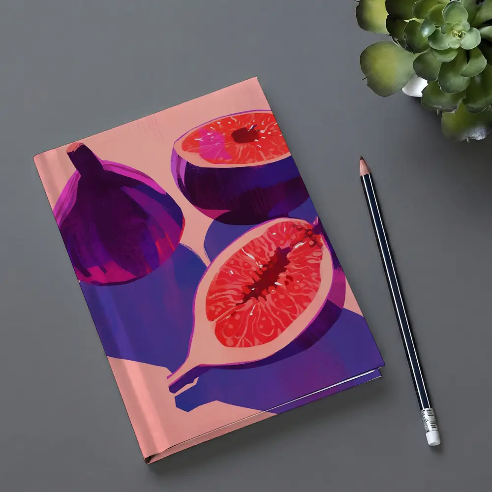 Purple Figs Still Life Pink Background – Notebooks