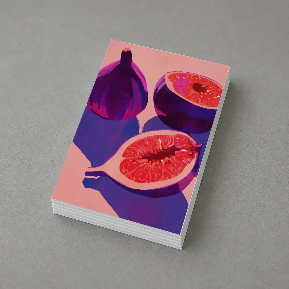 Purple Figs Still Life Pink Background – Postcards