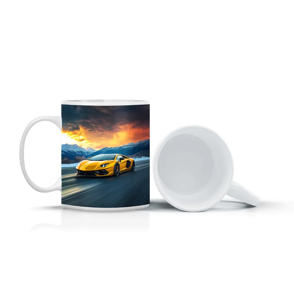 Lamborghini Aventador Yellow Mountain Road Drive – Mugs