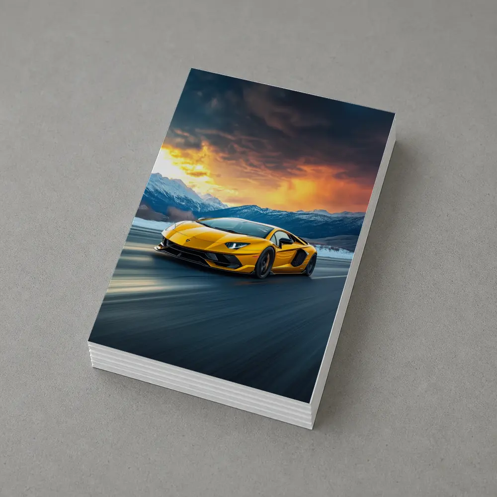 Lamborghini Aventador Yellow Mountain Road Drive – Postcards