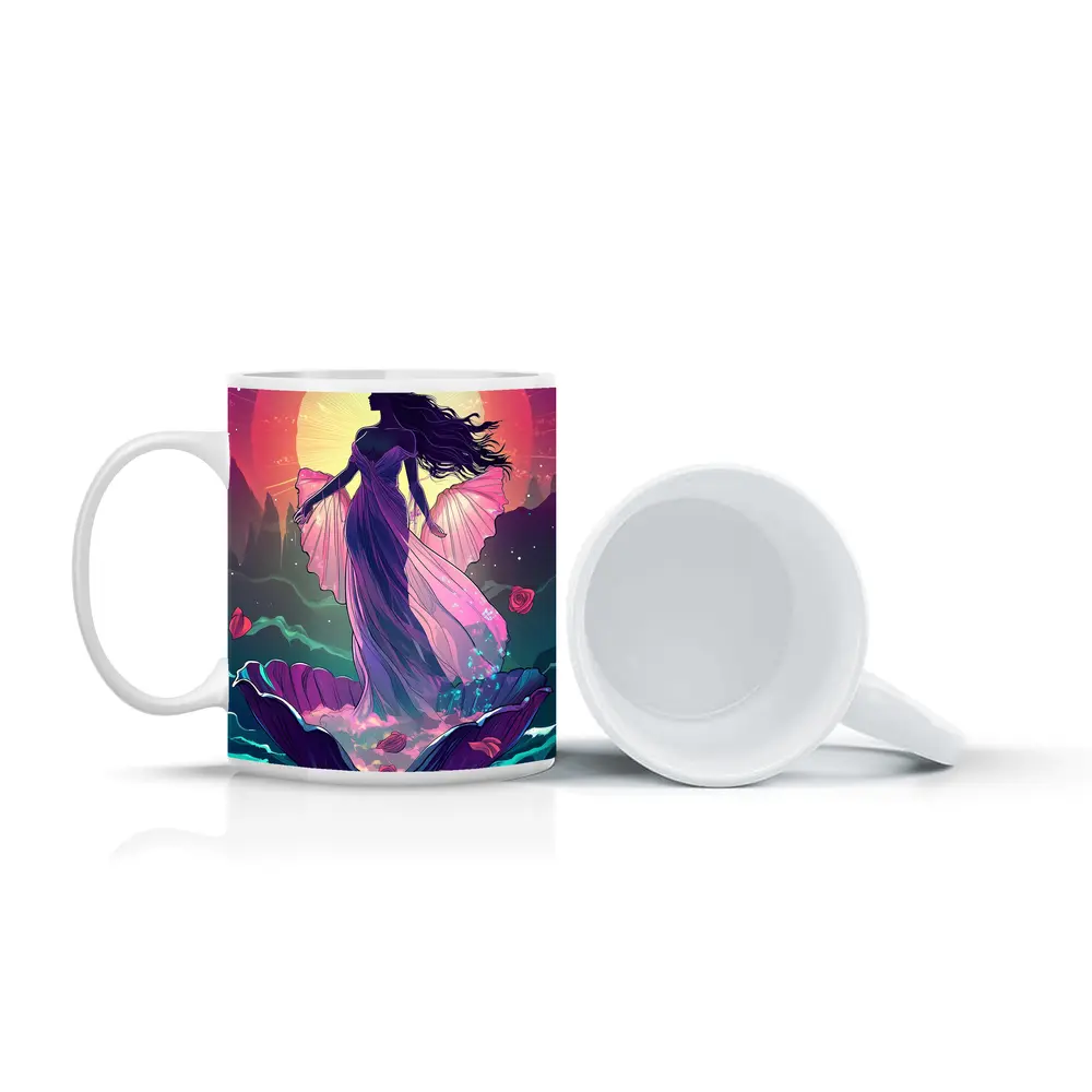 Fantasy Goddess Rising From Ocean Waves – Mugs